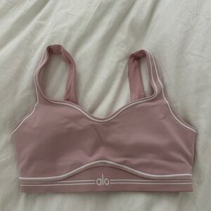 Alo Airbrush Heart Throb Bra Ballet Pink/White